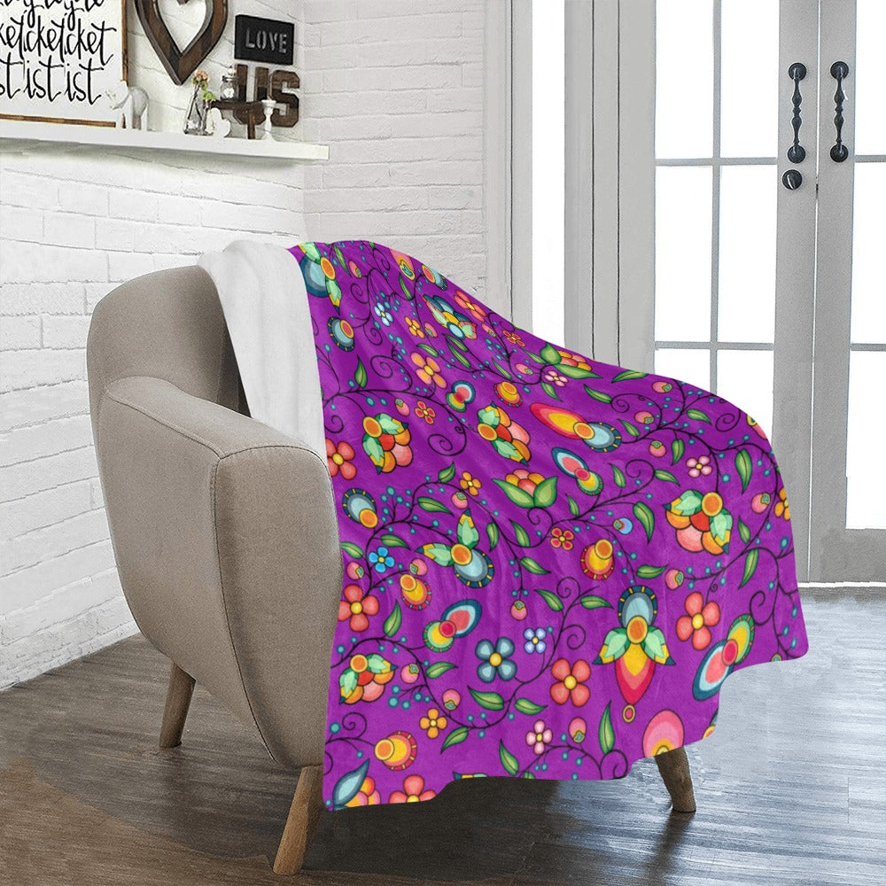 Floral Bounty Purple Ultra-Soft Micro Fleece Blanket 40"x50"