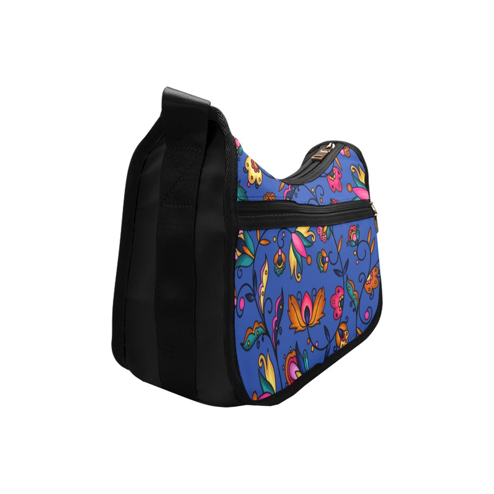 Copper Prairie Petals Blue Crossbody Bag