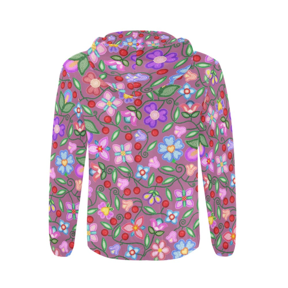 Petal Harmony Dusty Rose Men's Zipper Hoodie