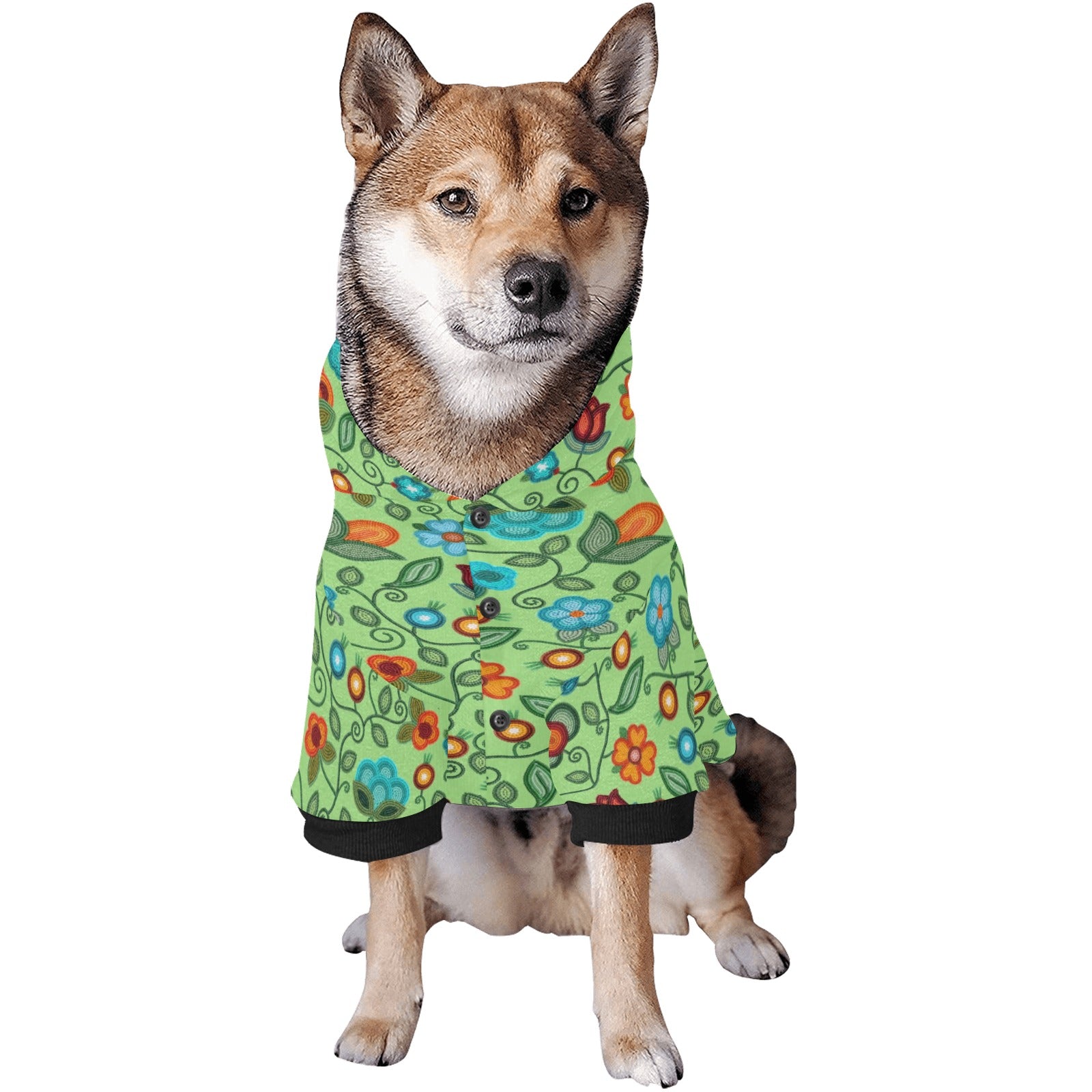 Prairie Fire Petals Sage Pet Dog Hoodie