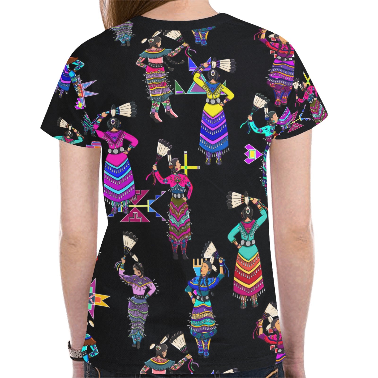 Women's Jingle Dancers Black T-shirt for Women