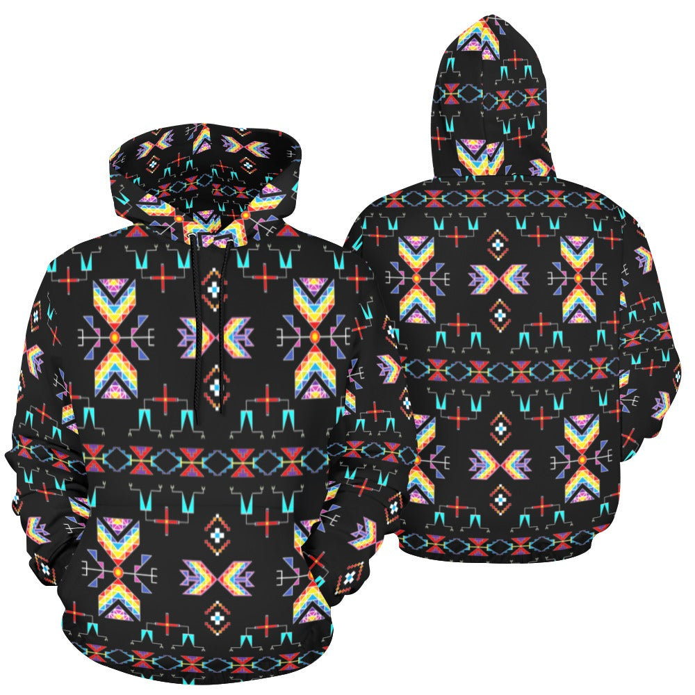 Rainy Chief Rainbow Black Hoodie for Men (USA Size)