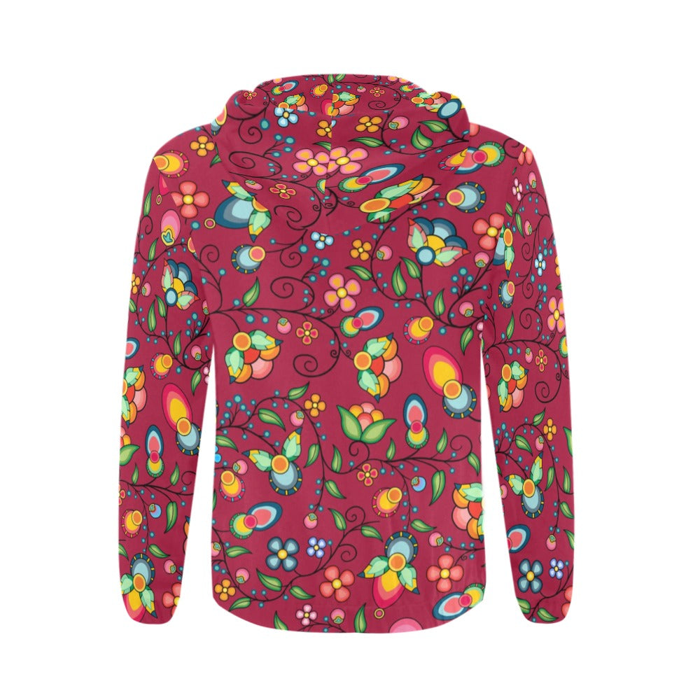 Floral Bounty Magenta Men's Zipper Hoodie