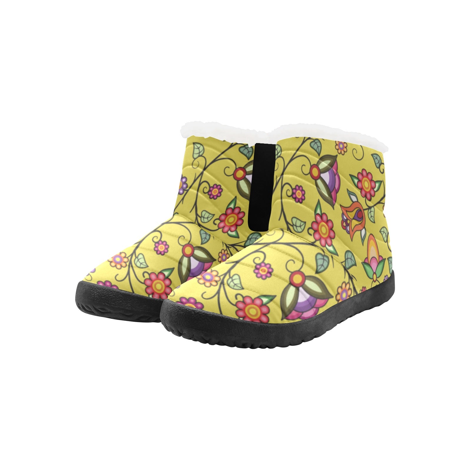 Heartbeat Petals Yellow Women's Padded Winter Boot