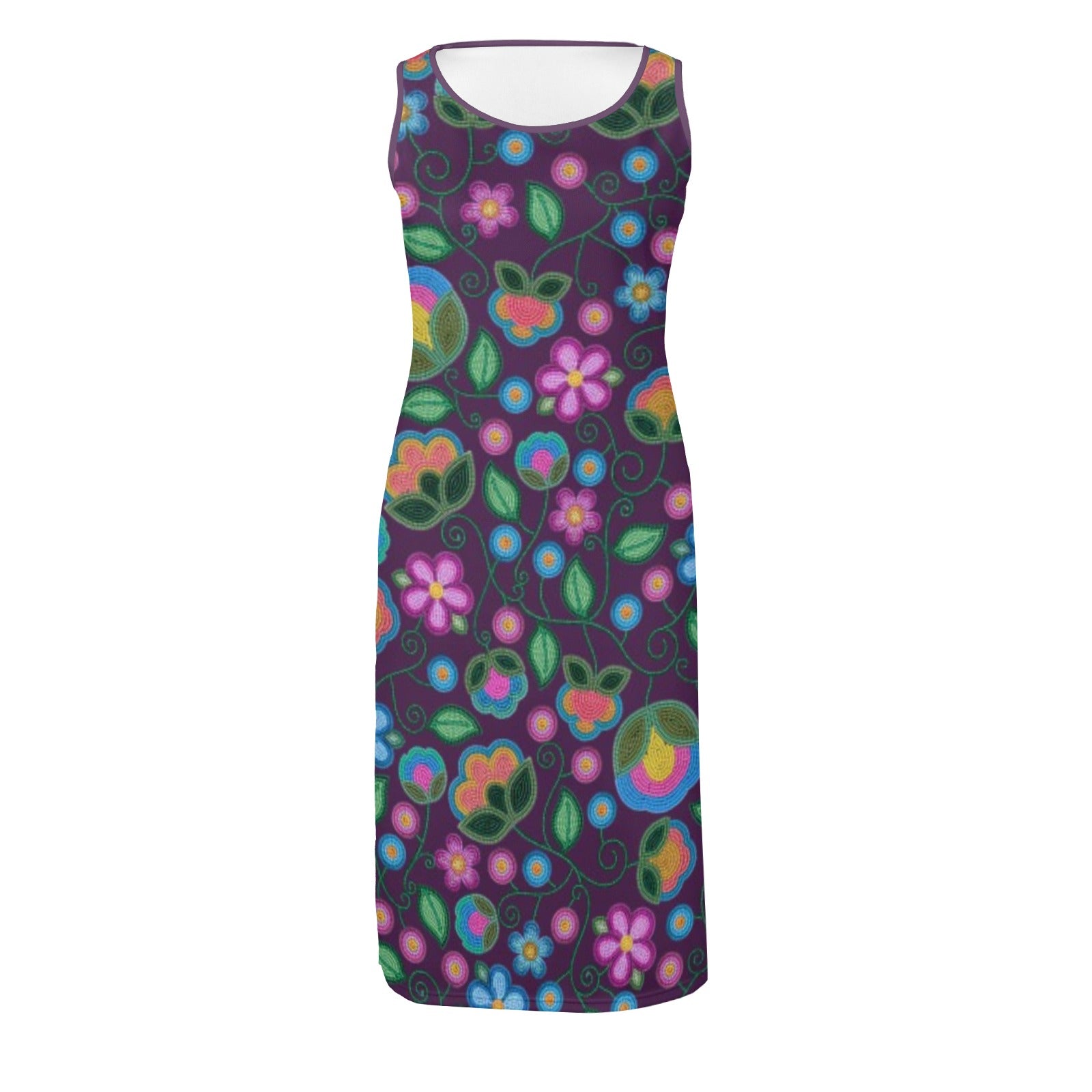 Turquoise Sunbeam Violet Phaedra Sleeveless Open Fork Long Dress