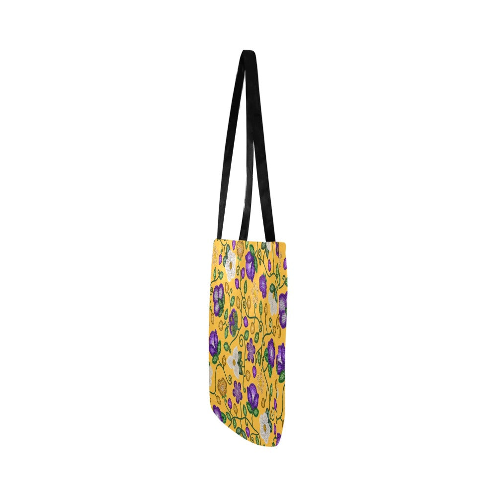 Midnight Moss Bloom Yellow Reusable Shopping Bag (Two sides)