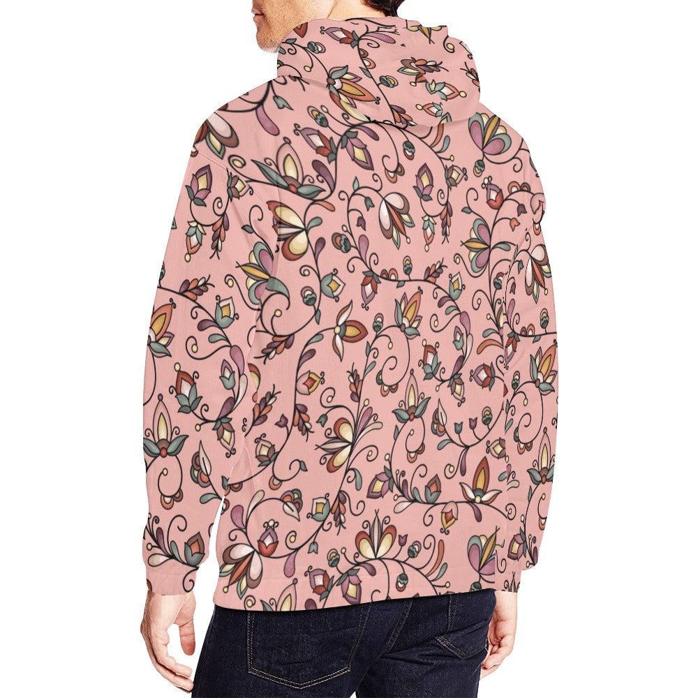 Burnt Sky Petals Peach Hoodie for Men (USA Size)