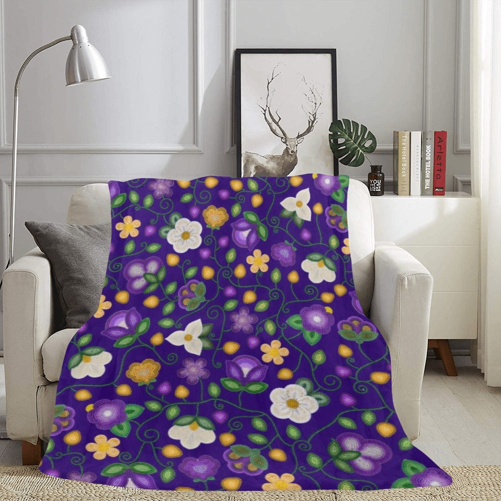 Midnight Moss Bloom Aubergine Ultra-Soft Micro Fleece Blanket 60"x80"