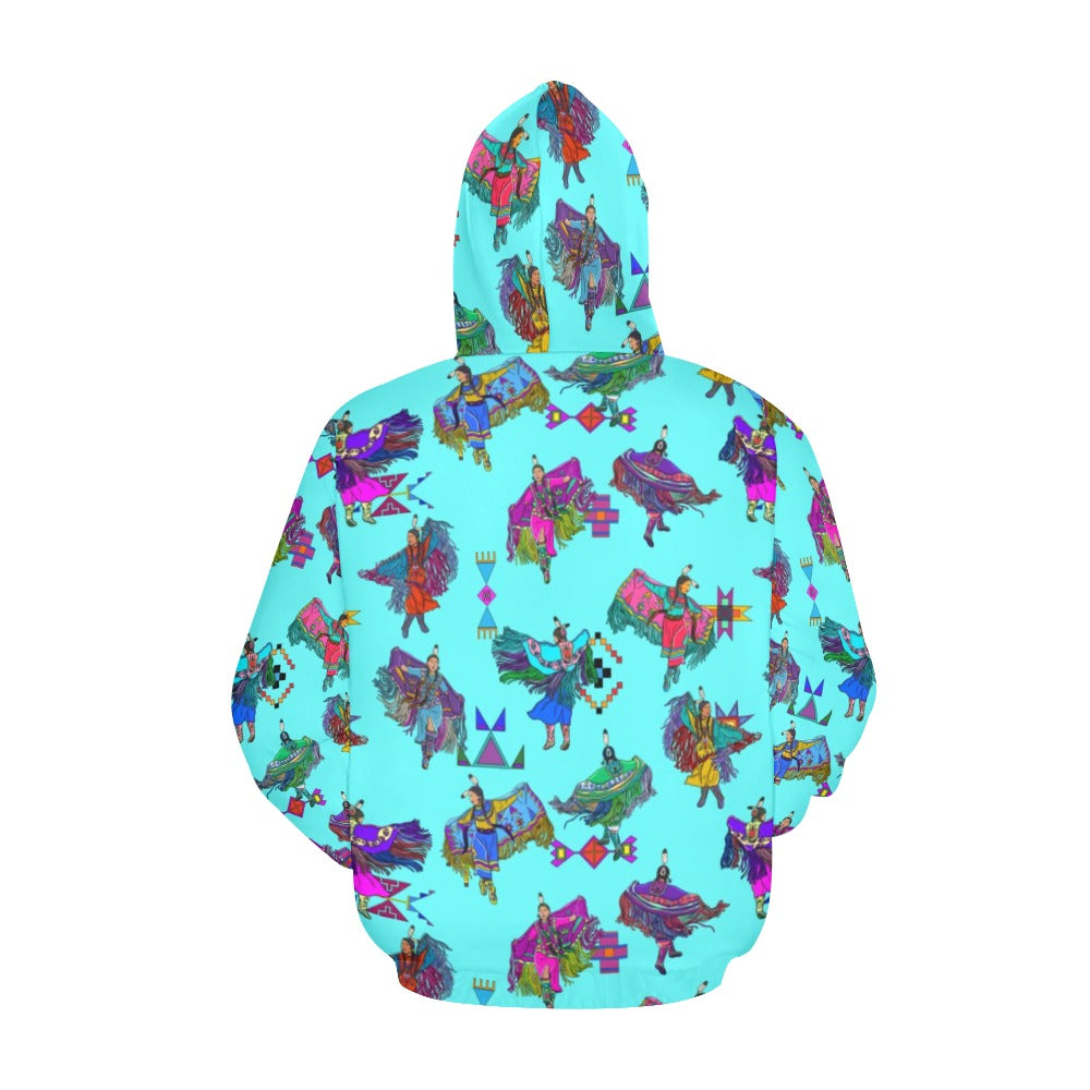 Women's Fancy Dancers Turquoise Hoodie for Women (USA Size)