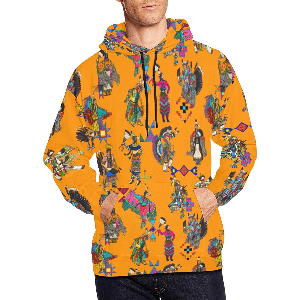 Grand Entry Dancers Orange Hoodie for Men (USA Size)