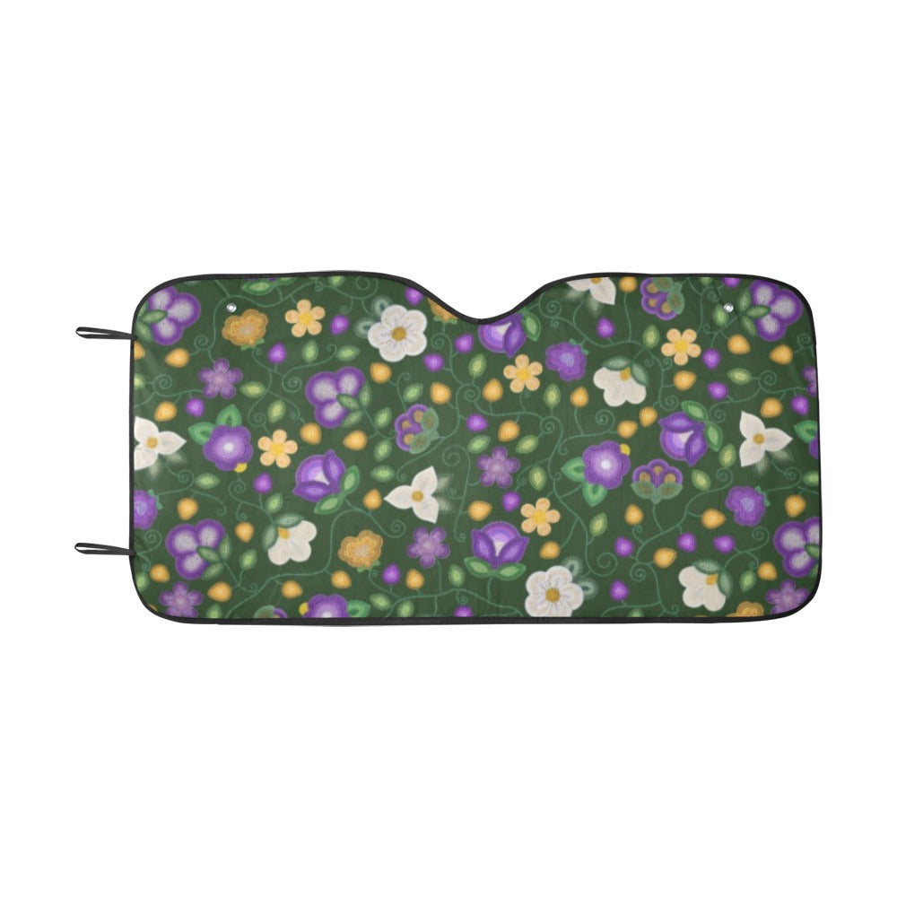 Midnight Moss Bloom Forest Car Sun Shade 55"x30"