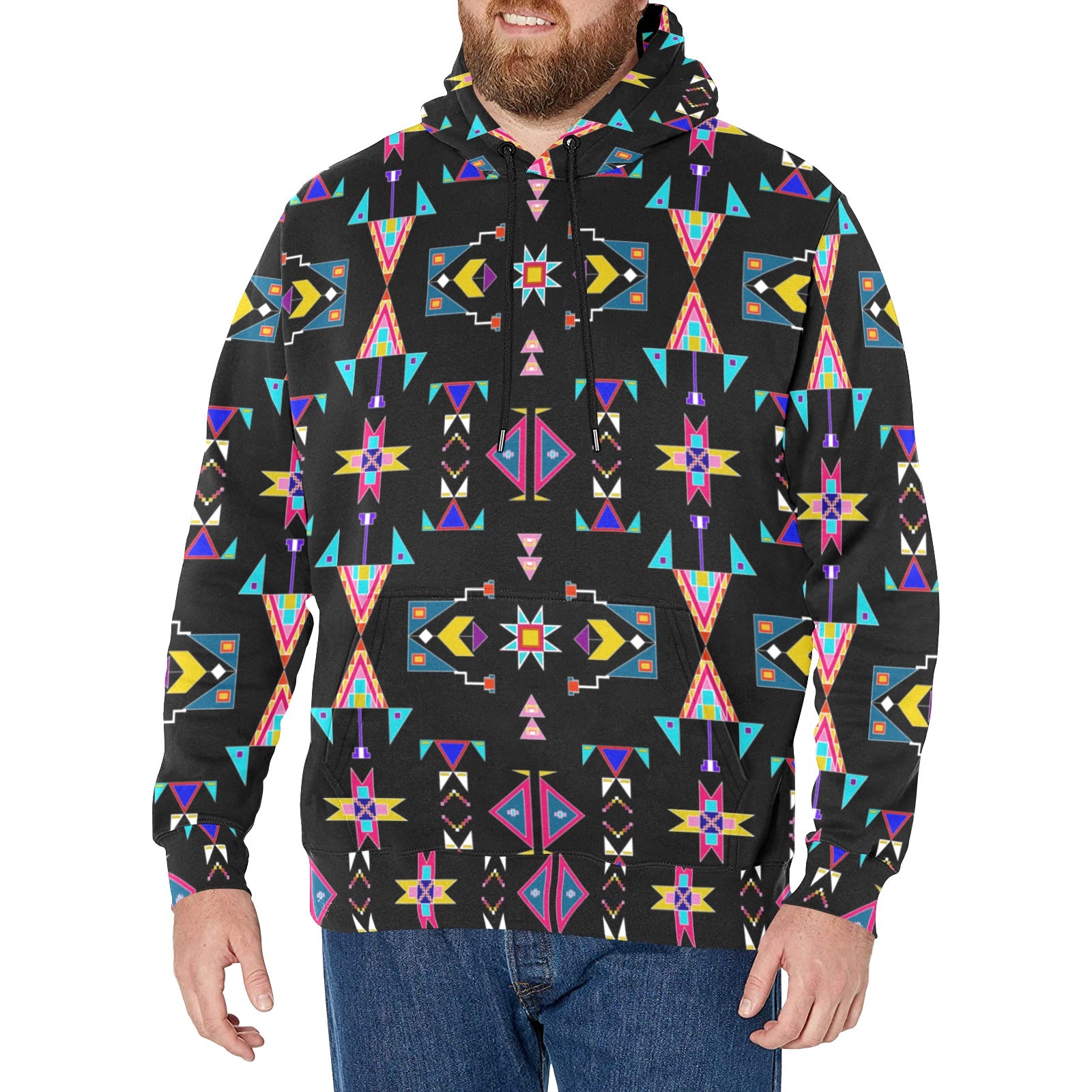 Enemy Territory Black Men's Long Sleeve Fleece Hoodie
