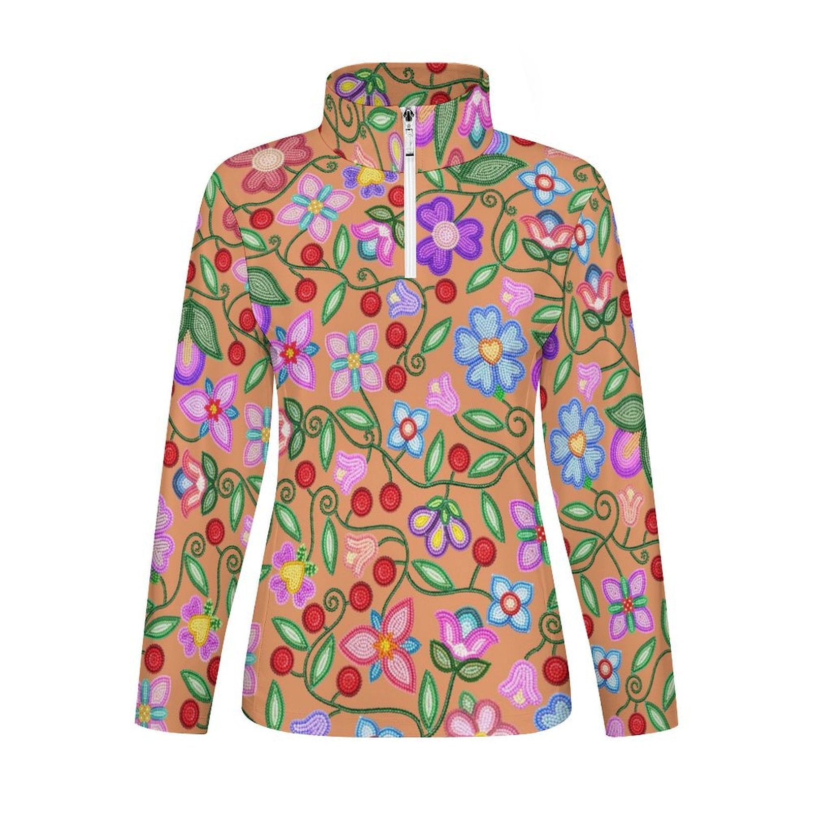 Petal Harmony Terracotta Long Sleeve Yoga Shirt