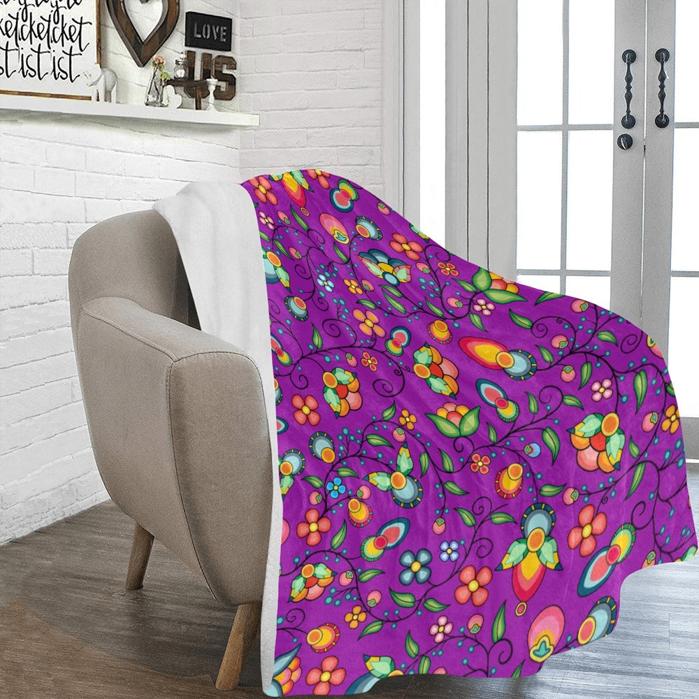 Floral Bounty Purple Ultra-Soft Micro Fleece Blanket 60"x80"