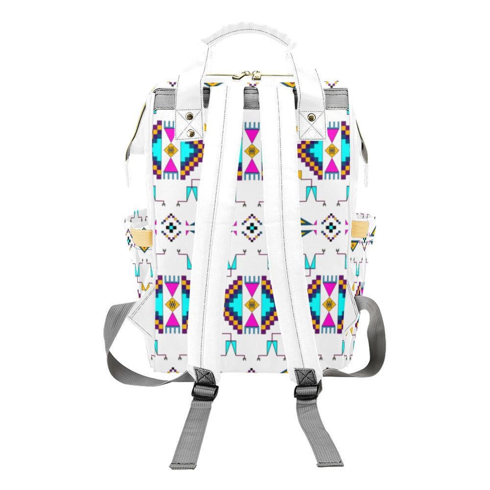 Rite of Passage White Multi-Function Diaper Backpack/Diaper Bag