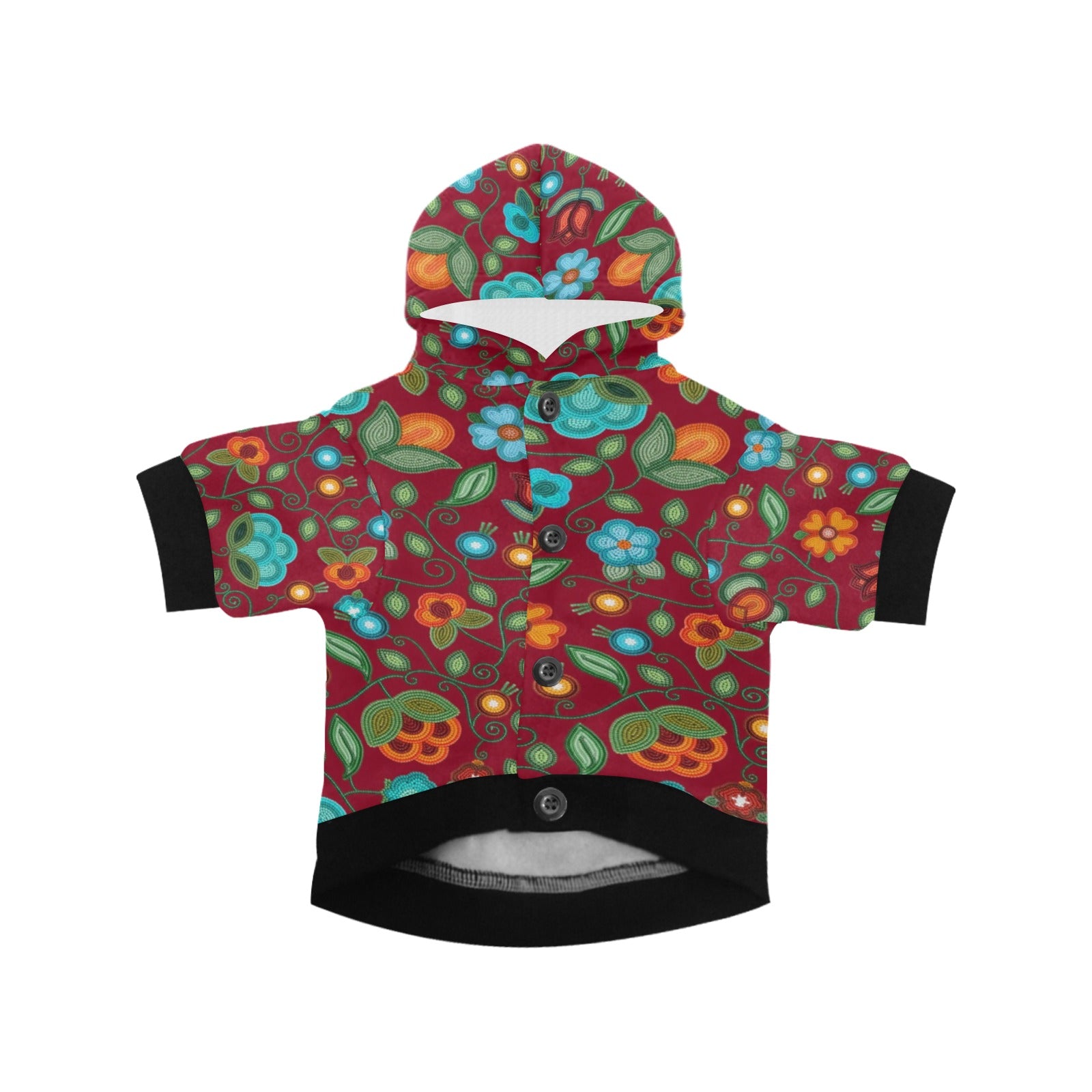 Prairie Fire Petals Red Pet Dog Hoodie
