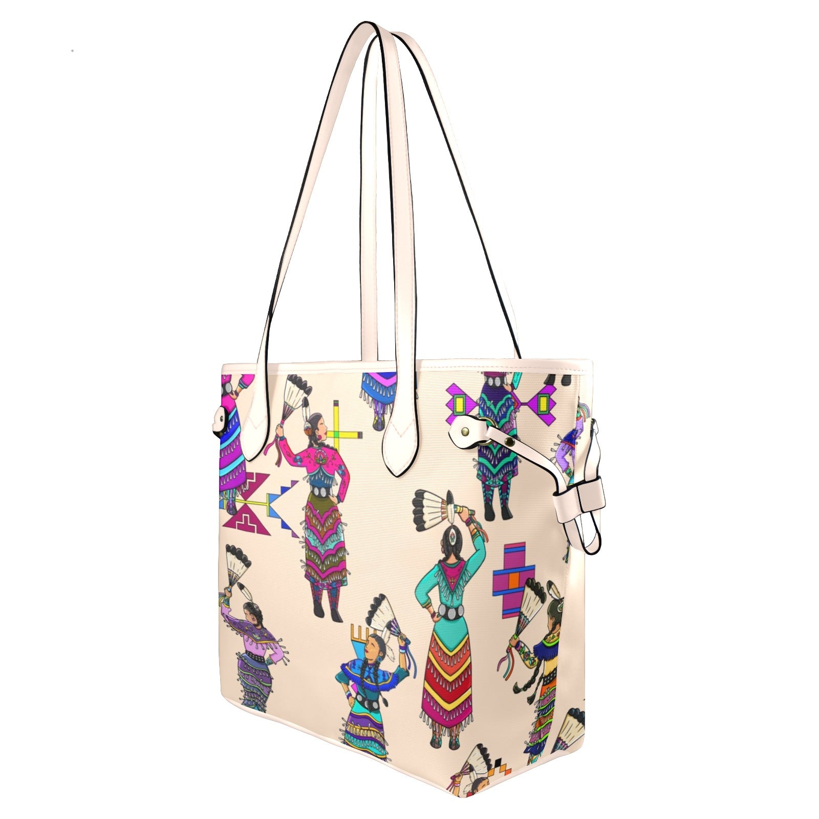 Women's Jingle Dancers Muslin Clover Canvas Tote Bag