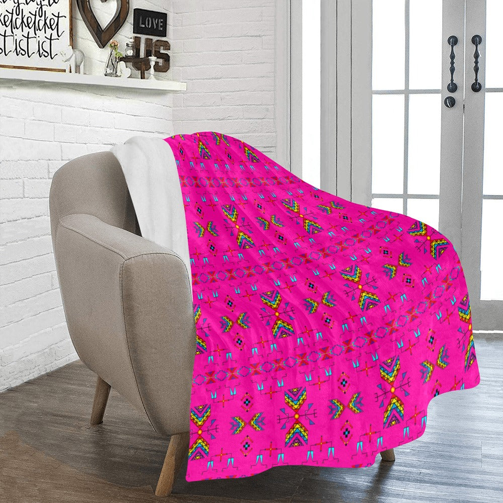 Rainy Chief Rainbow Hot Pink Ultra-Soft Micro Fleece Blanket 50"x60"