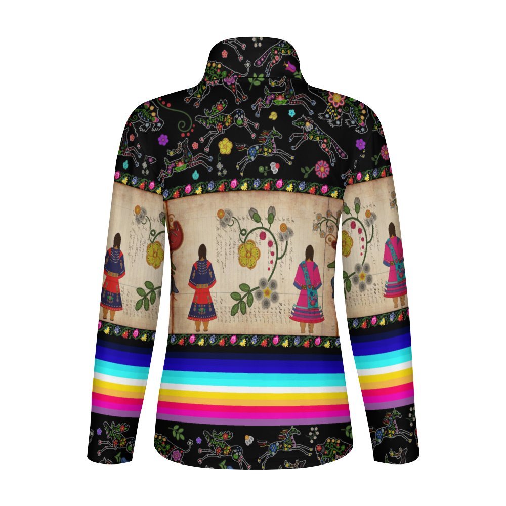 Floral Ledger Sisters Long Sleeve Yoga Shirt