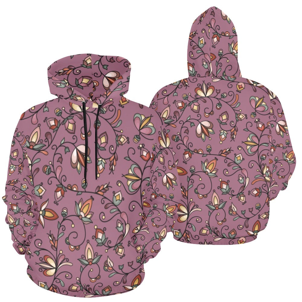 Burnt Sky Petals Magenta Hoodie for Women (USA Size)