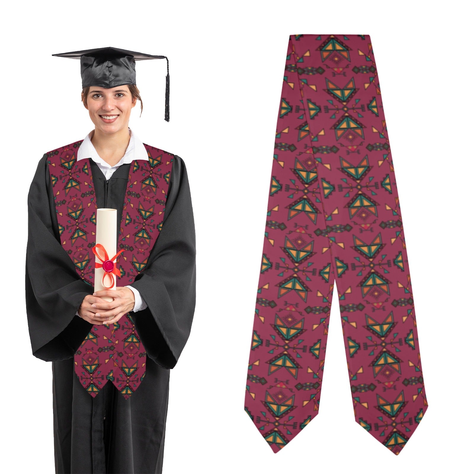 Arrow Dawn Maroon Graduation Stole