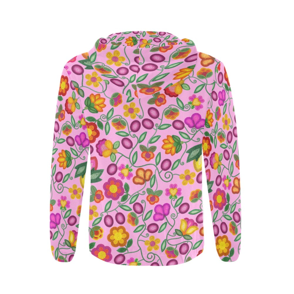 Boreal Bounty Pink Men's Zipper Hoodie