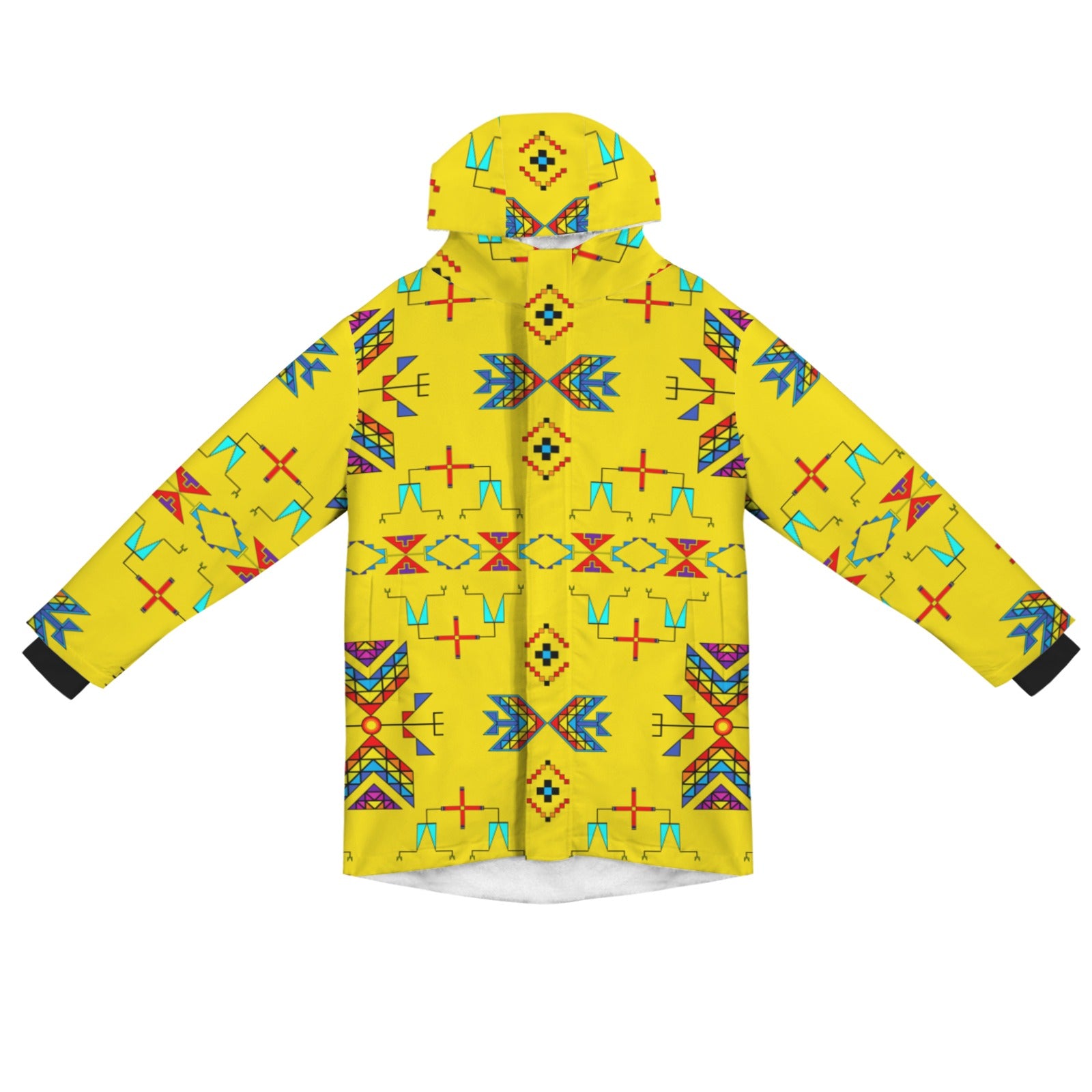 Rainbow Chief Rainbow Yellow Unisex Sherpa Lined Hooded Coat