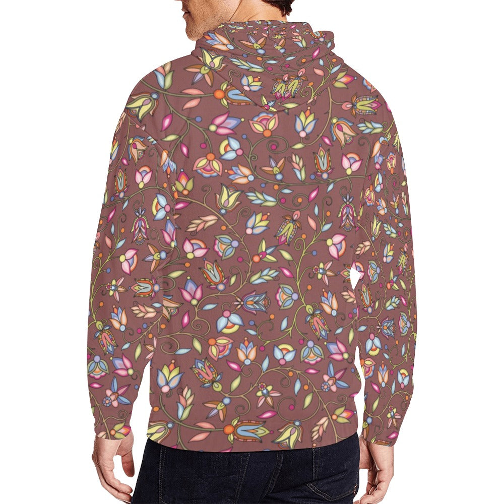 Buffalo Bloom Clay Men's Zipper Hoodie