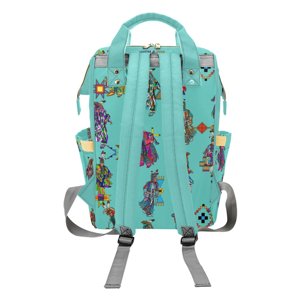 Men's Grass Dancers Eggshell Blue Multi-Function Diaper Backpack/Diaper Bag