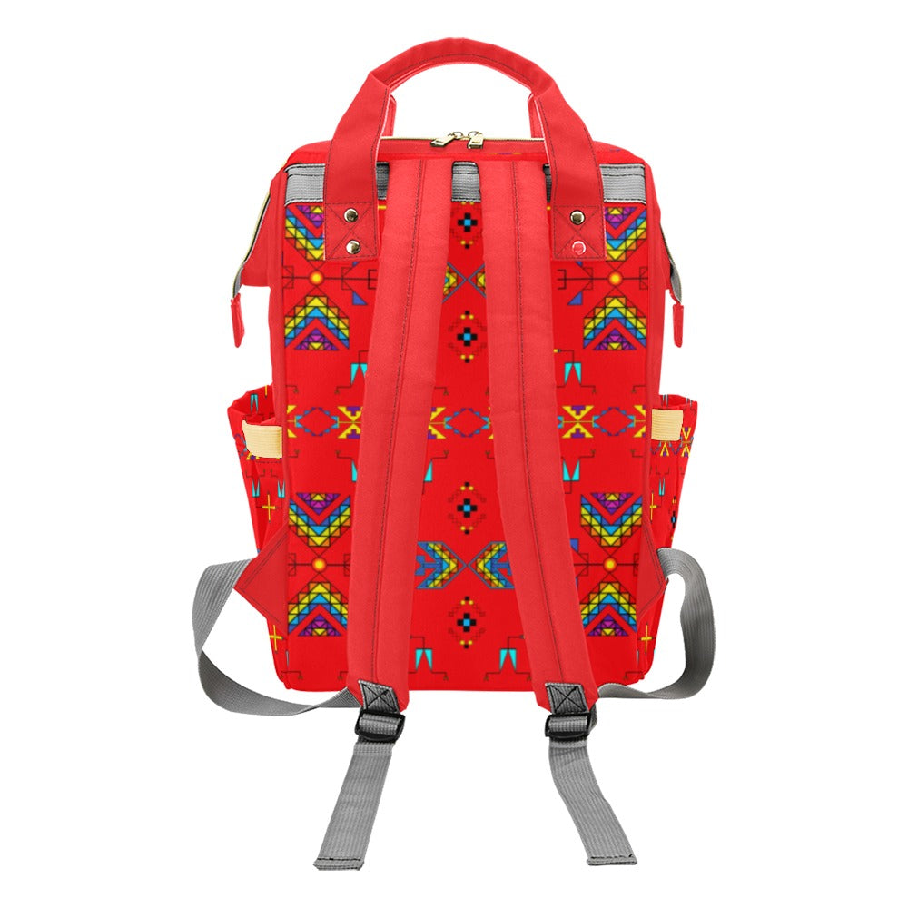 Rainy Chief Rainbow Red Multi-Function Diaper Backpack/Diaper Bag