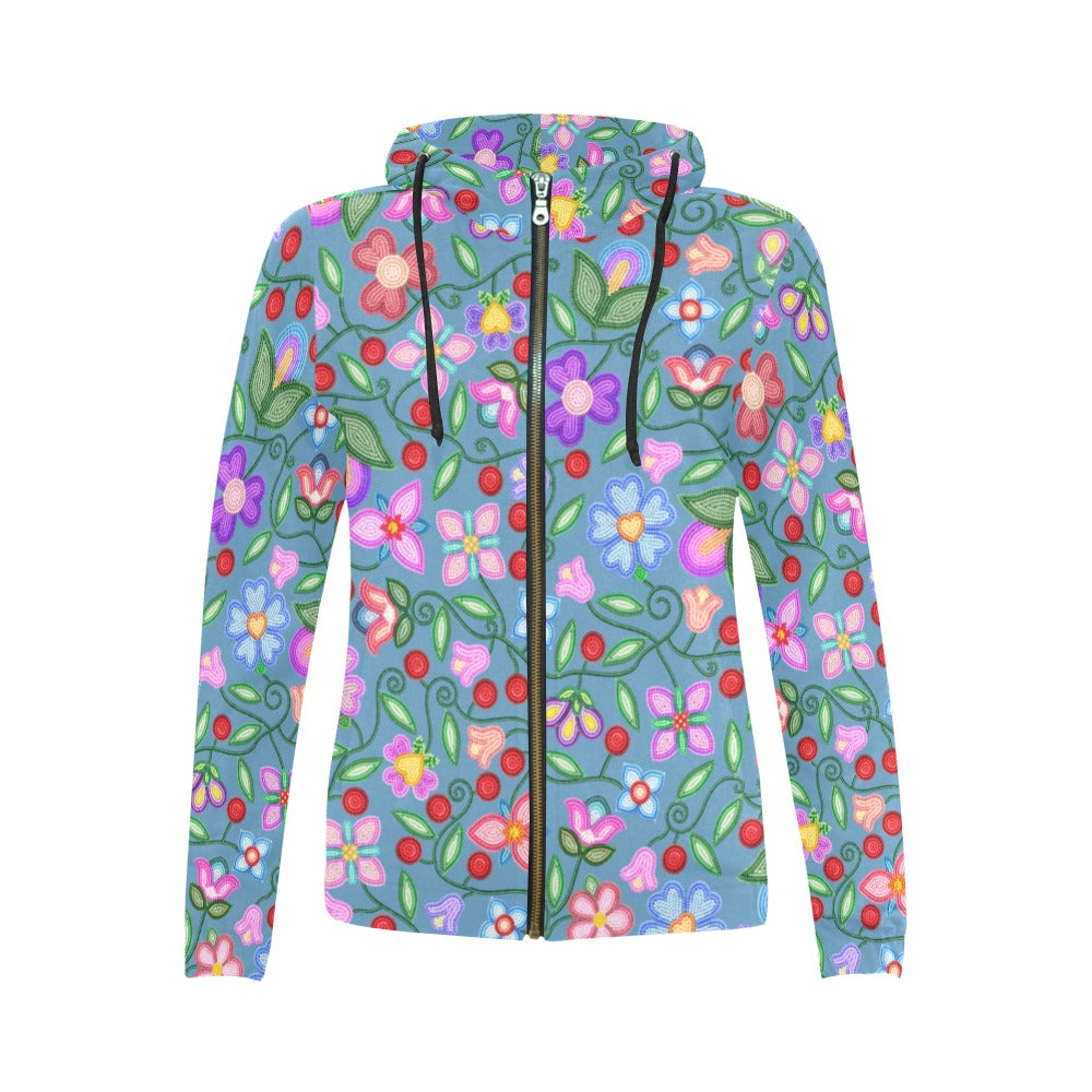 Petal Harmony River Full Zip Hoodie for Women