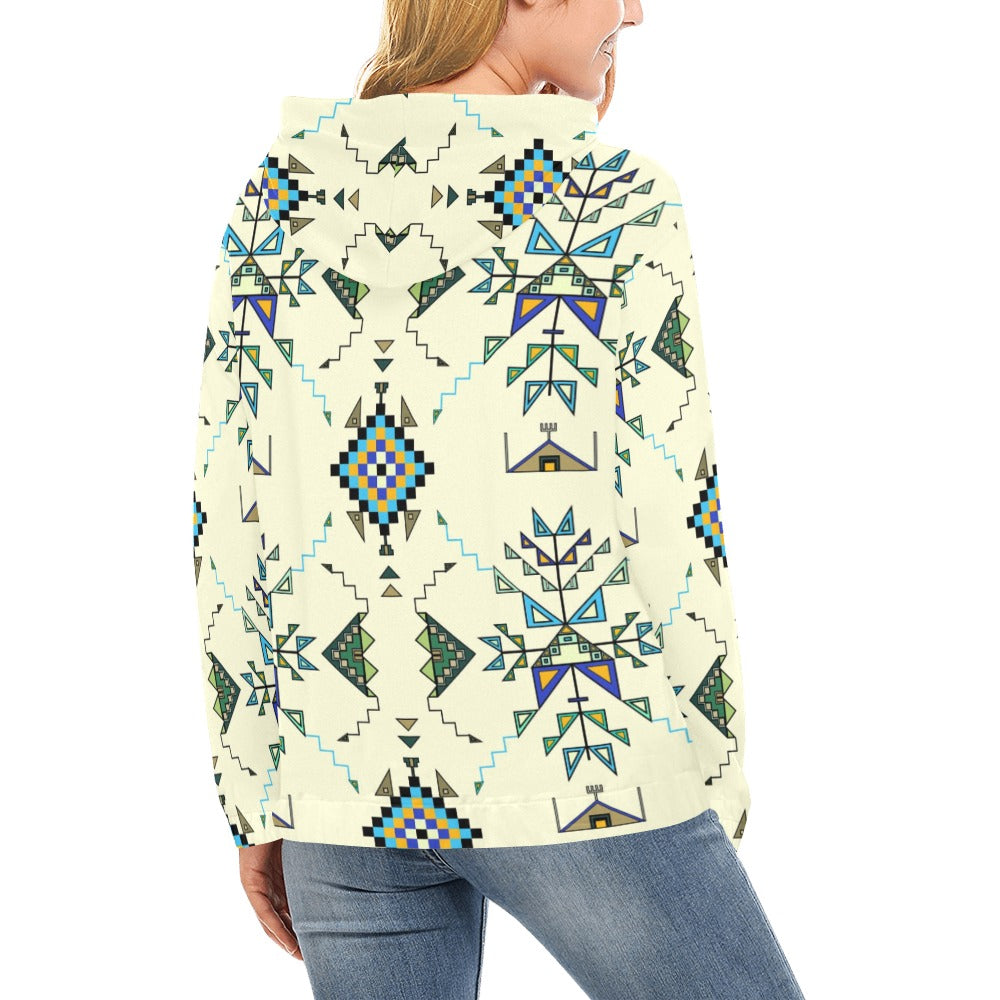 Bear Shield Cream Hoodie for Women (USA Size)