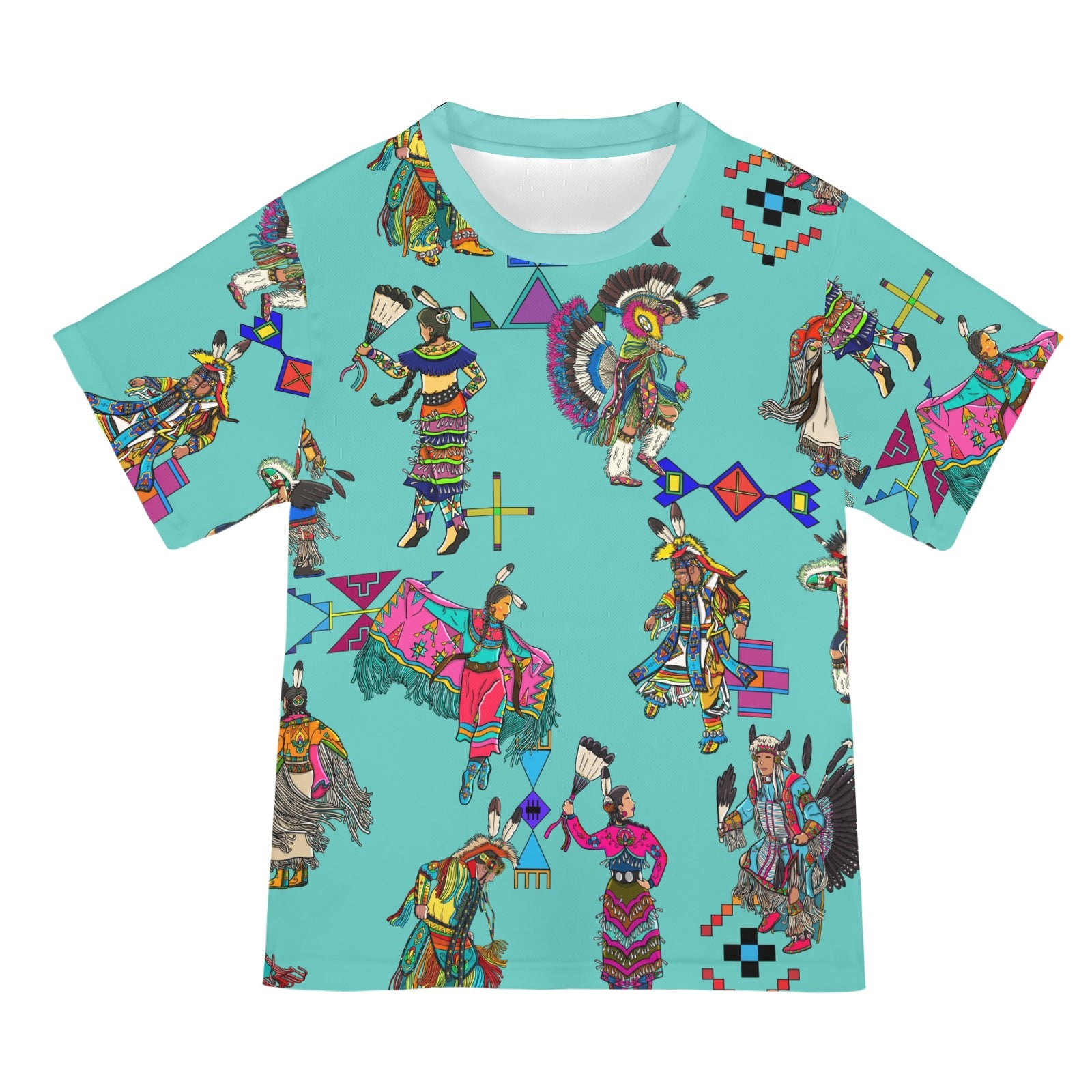 Grand Entry Dancers Eggshell Blue T-shirt for Women