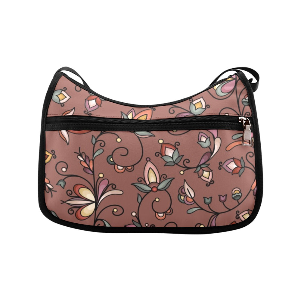 Burnt Sky Petals Brown Crossbody Bag