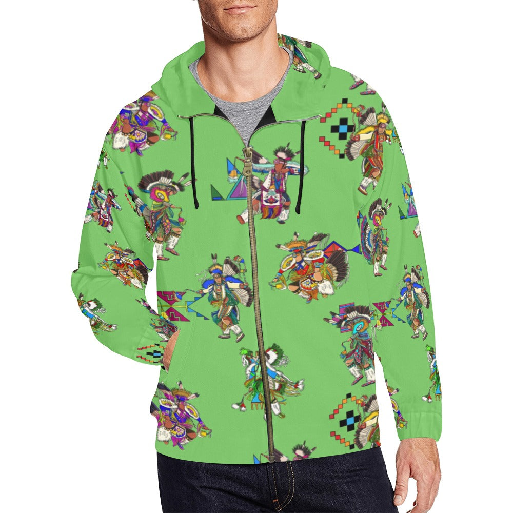 Men's Fancy Dancers Grass Men's Zipper Hoodie