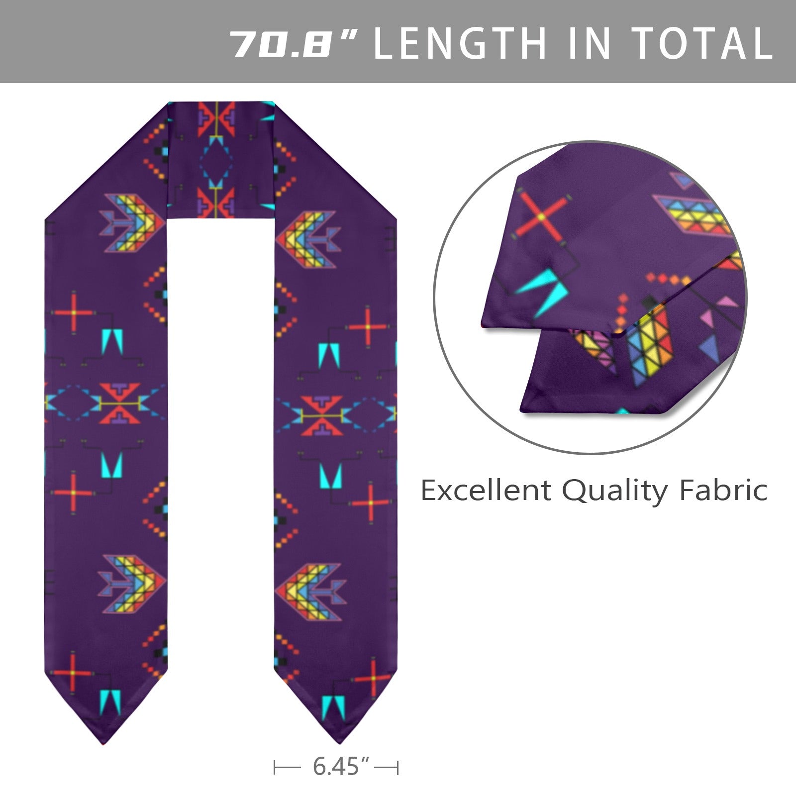 Rainy Chief Rainbow Dark Purple Graduation Stole