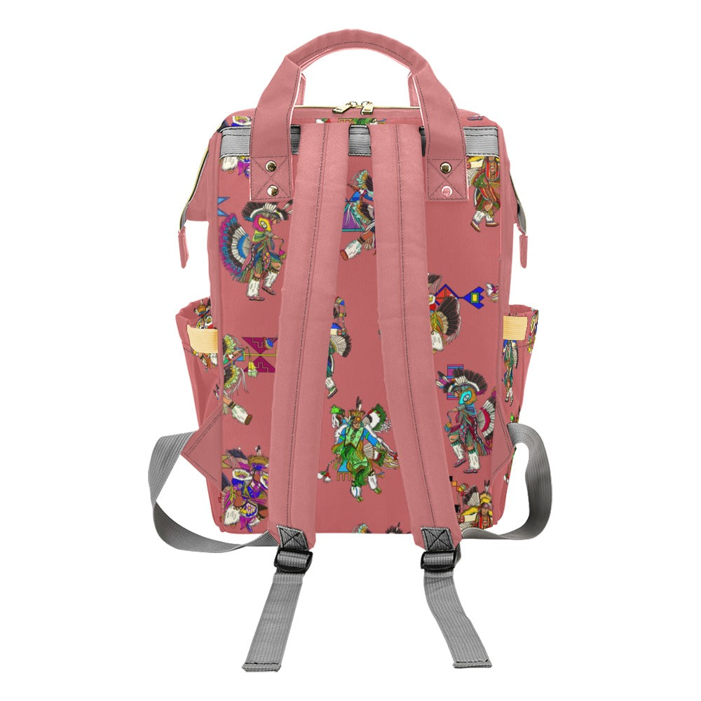 Men's Fancy Dancers Terra Cotta Multi-Function Diaper Backpack/Diaper Bag