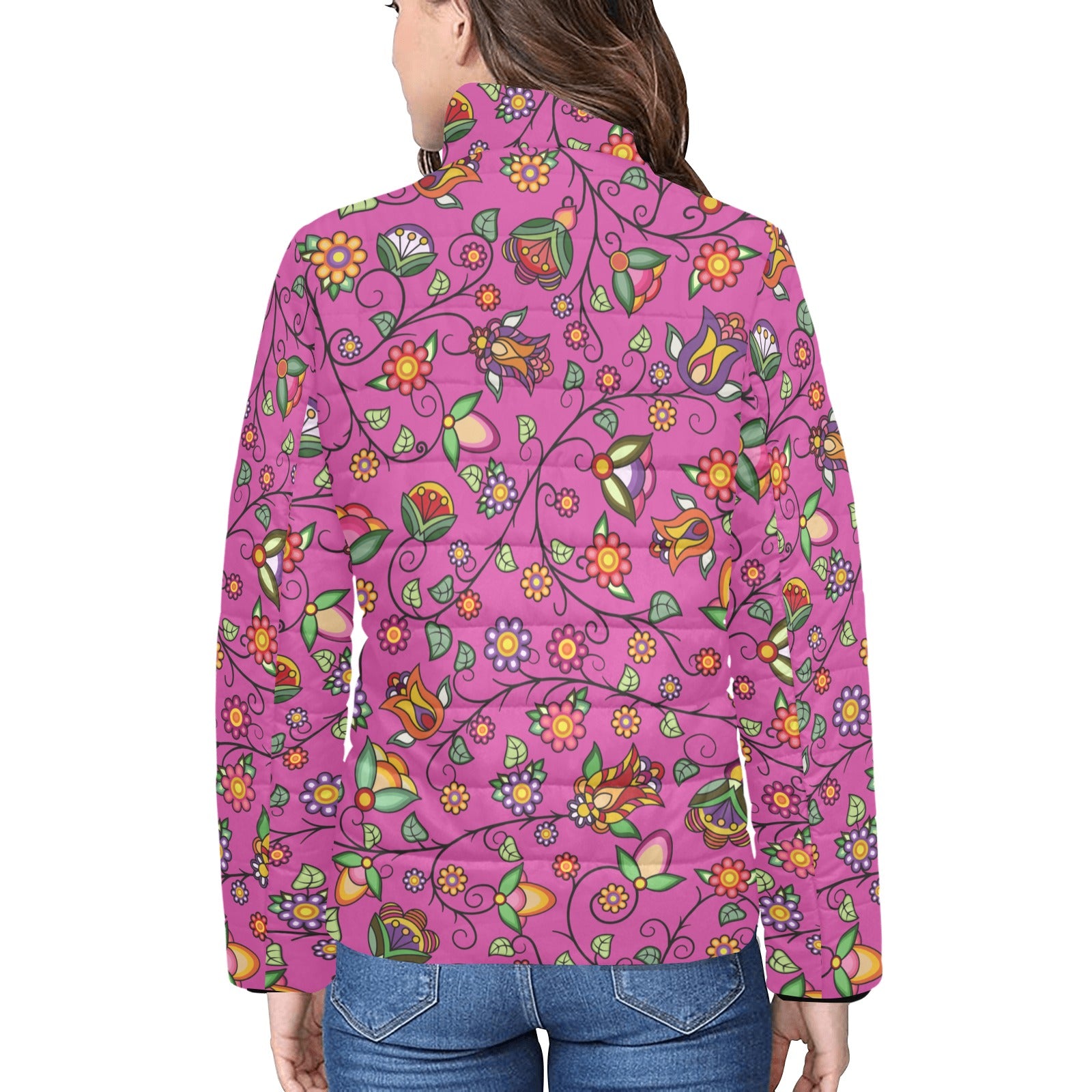 Heartbeat Petals Pink Women's Padded Jacket