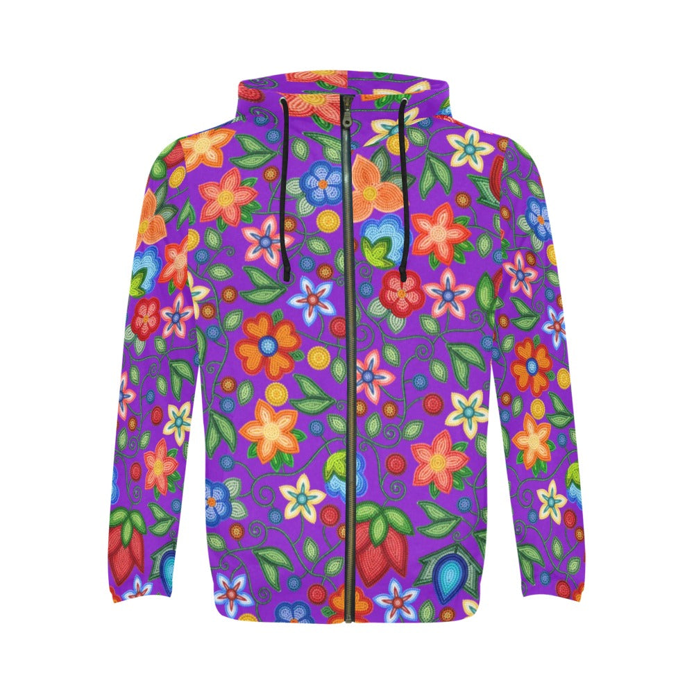 Morning Harmony Purple Men's Zipper Hoodie