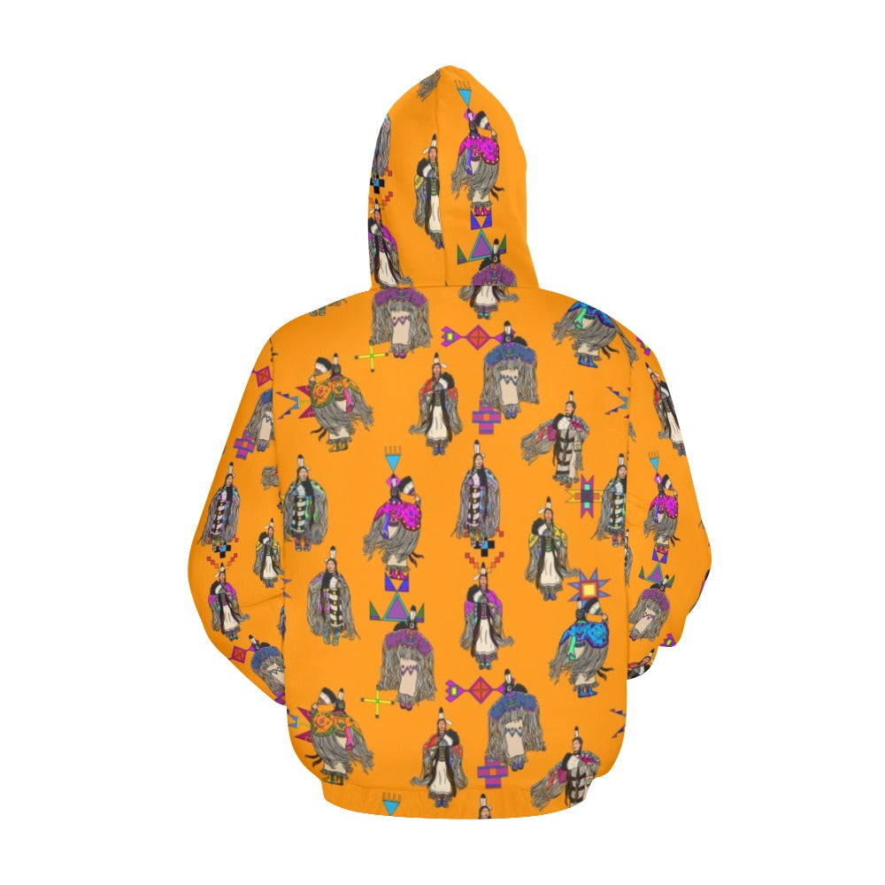 Women's Tradish Dancers Orange Hoodie for Women (USA Size)