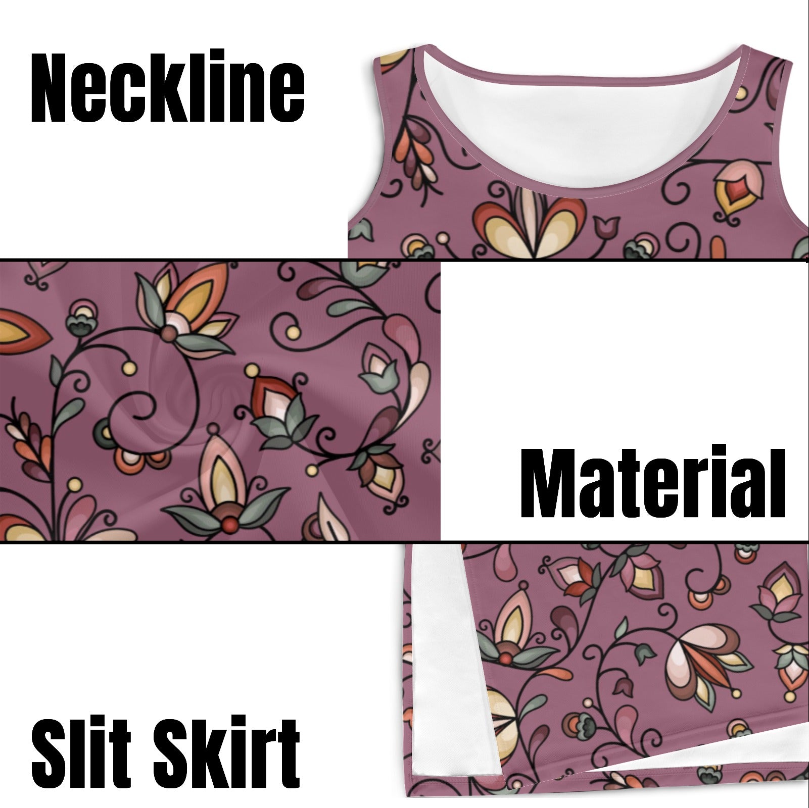 Burnt Sky Petals Magenta Phaedra Sleeveless Open Fork Long Dress