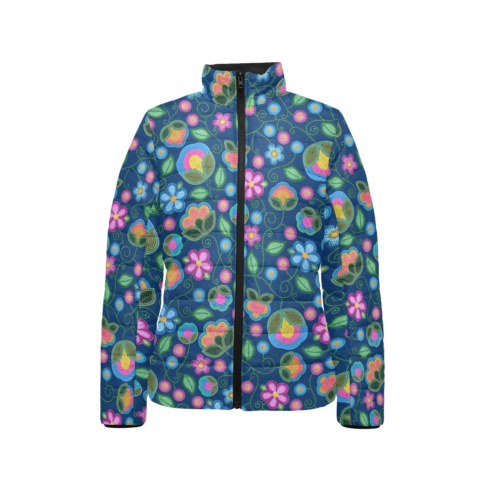 Turquoise Sunbeam Blue Women's Stand Collar Padded Jacket