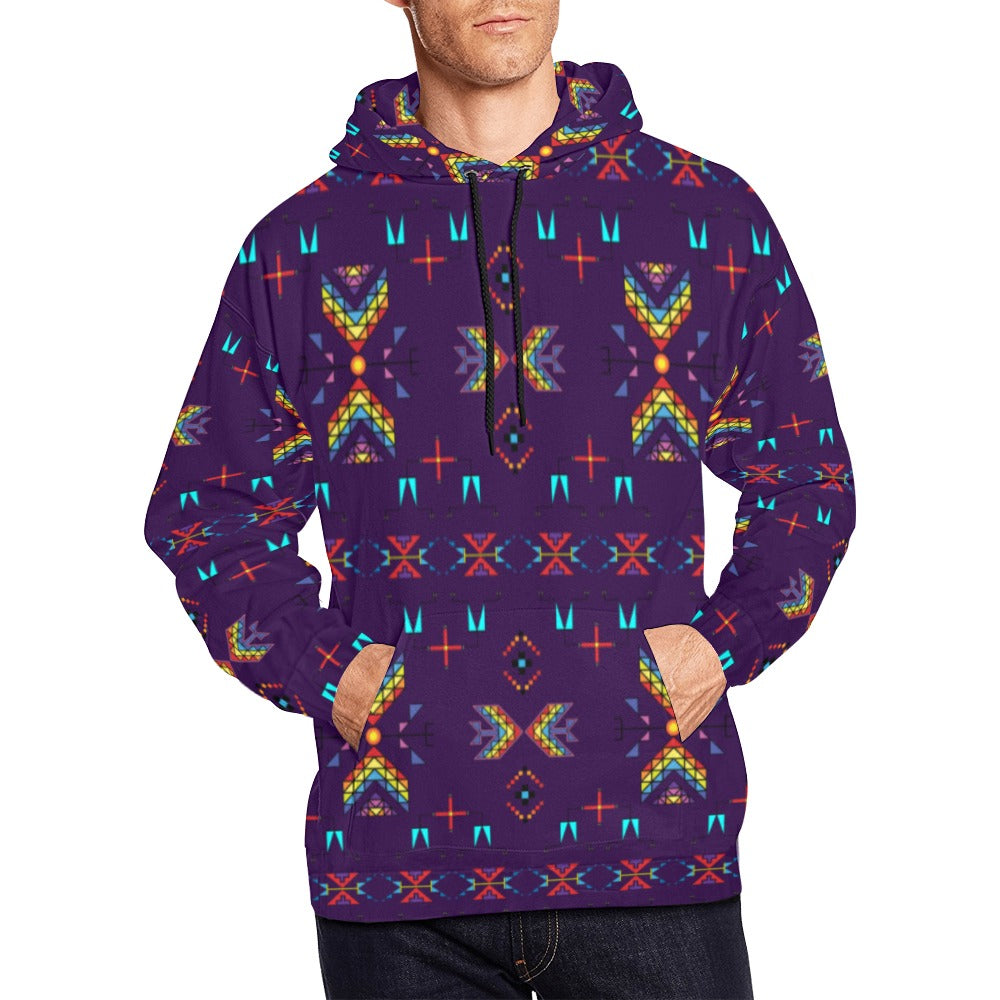 Rainy Chief Rainbow Dark Purple Hoodie for Men (USA Size)
