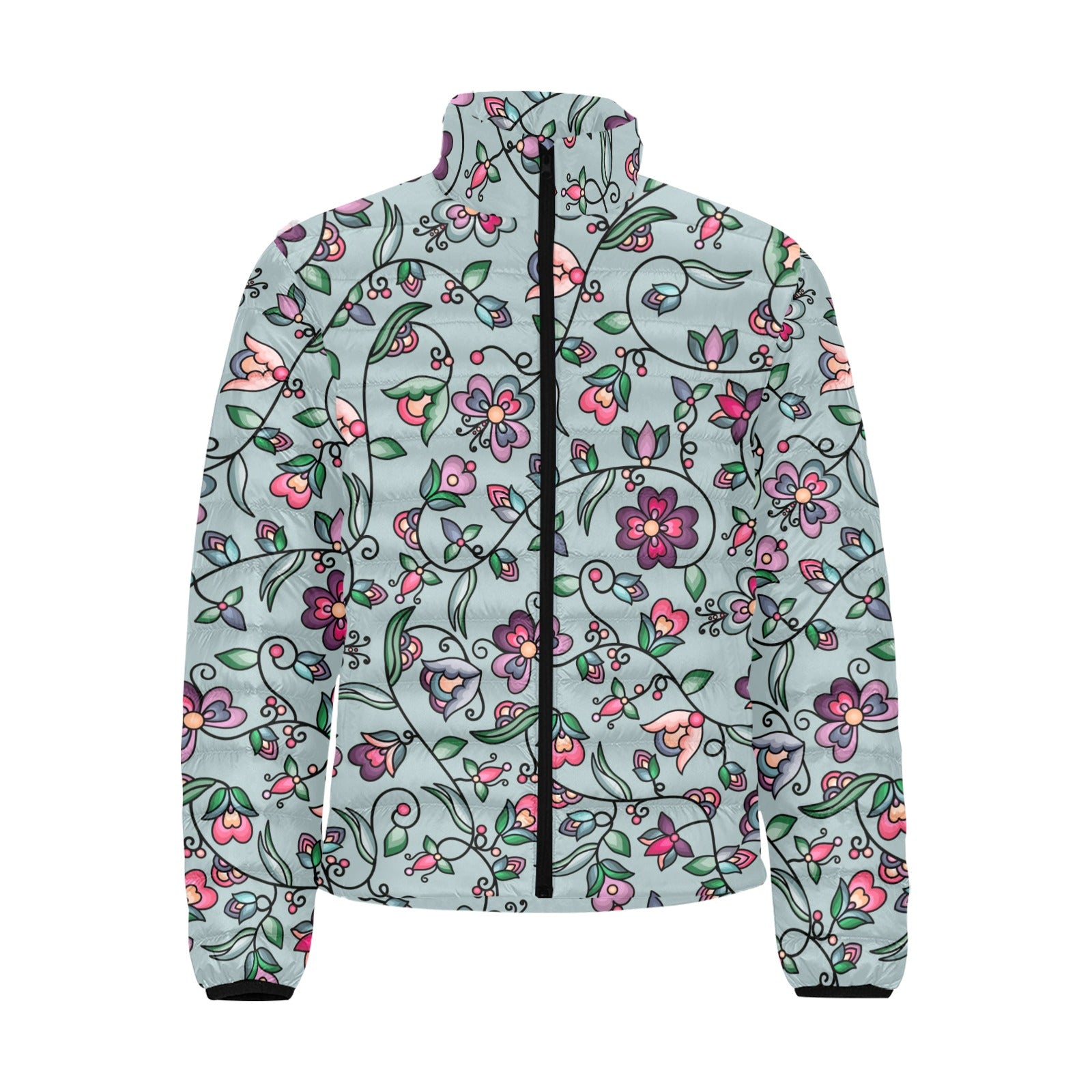 Amber Evening Garland Turquoise Men's Padded Jacket