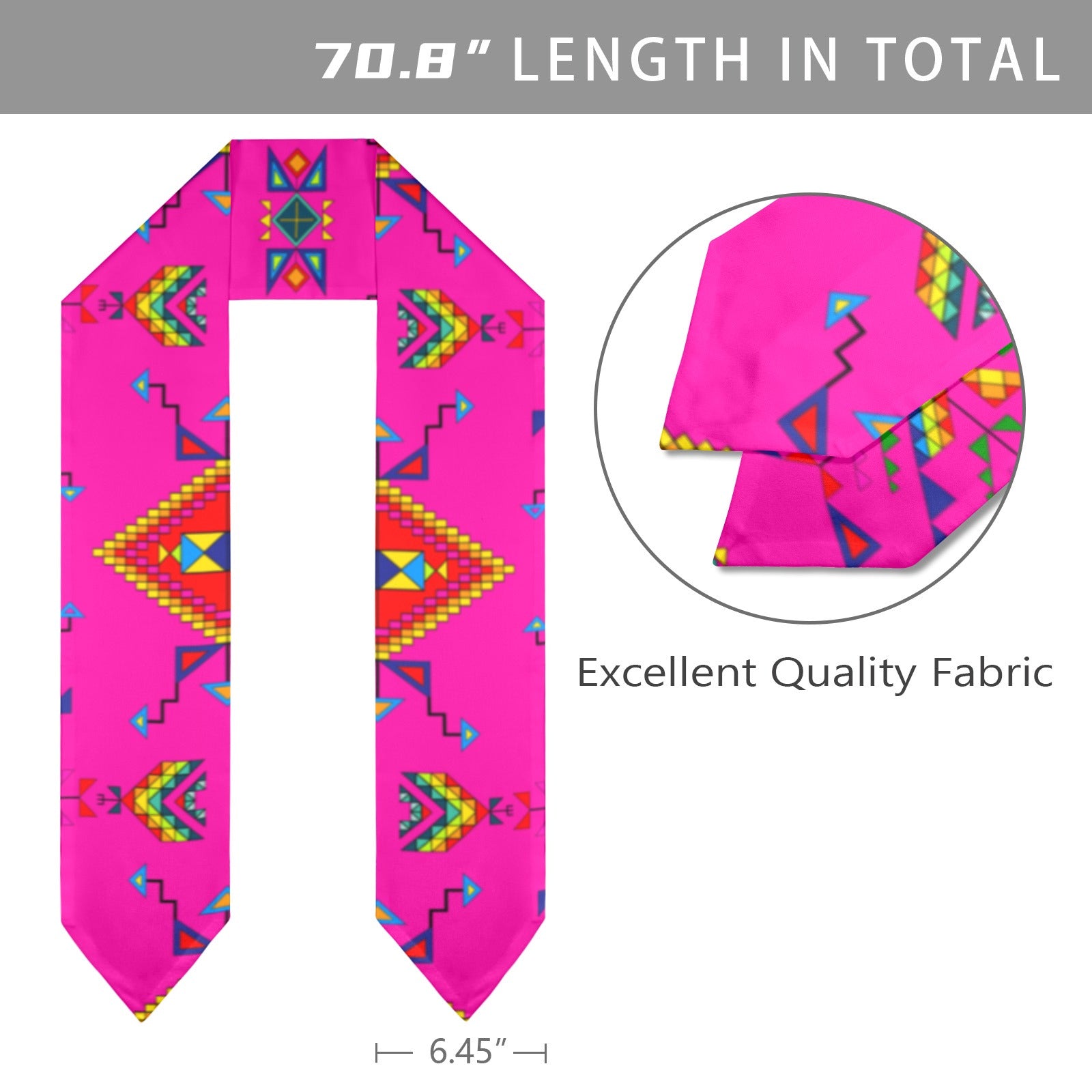 Buffalo Jump Pink Graduation Stole