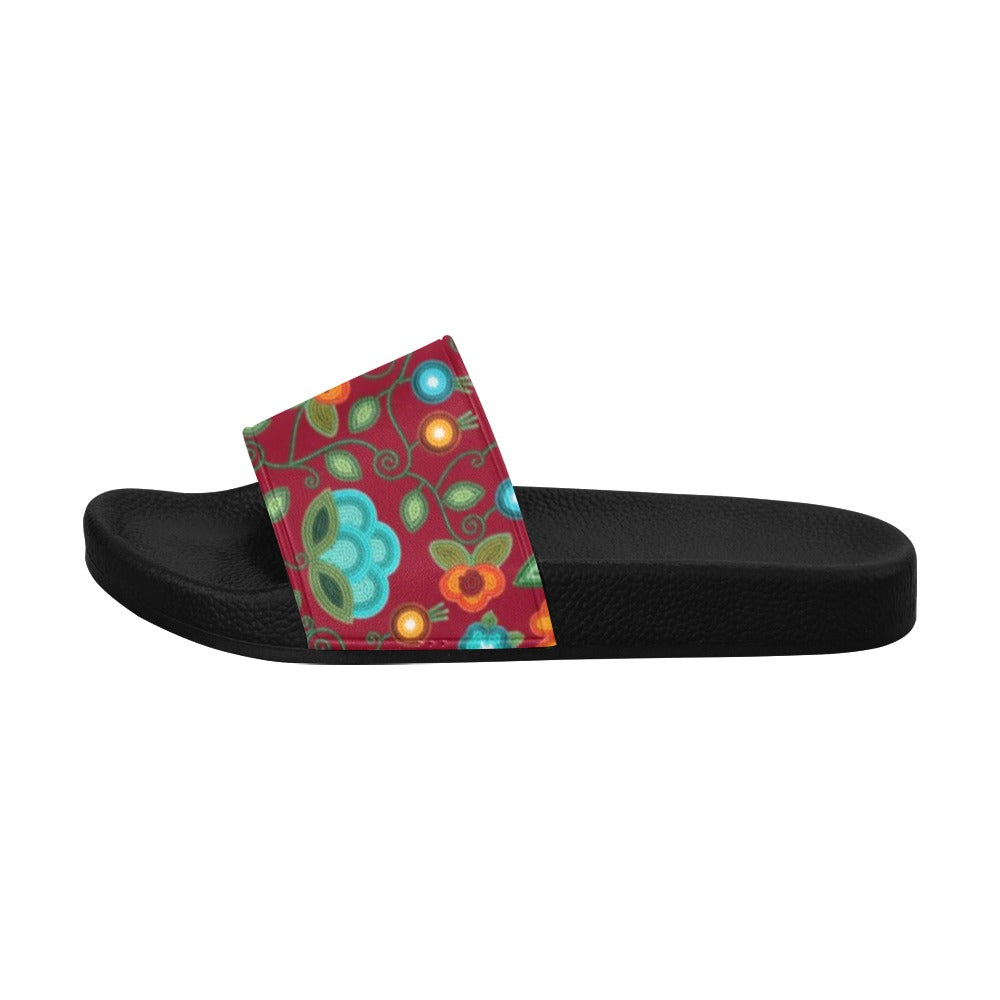 Prairie Fire Petals Red Men's Slide Sandals