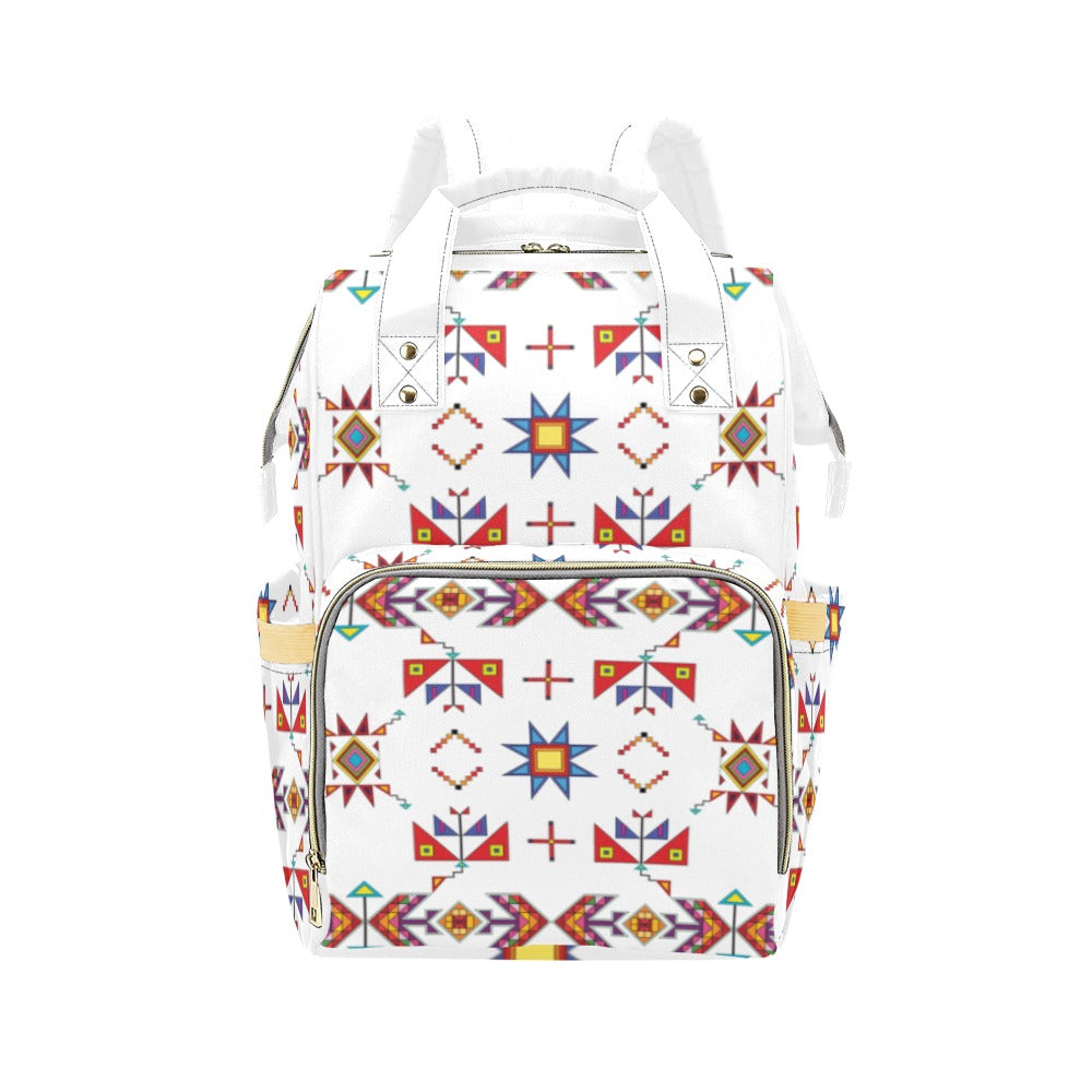 Scattered Generations White Multi-Function Diaper Backpack/Diaper Bag