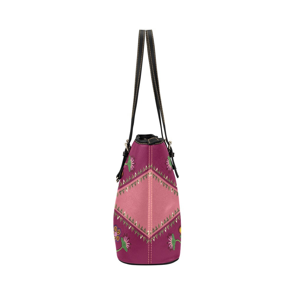 Metis Maroon Leather Tote