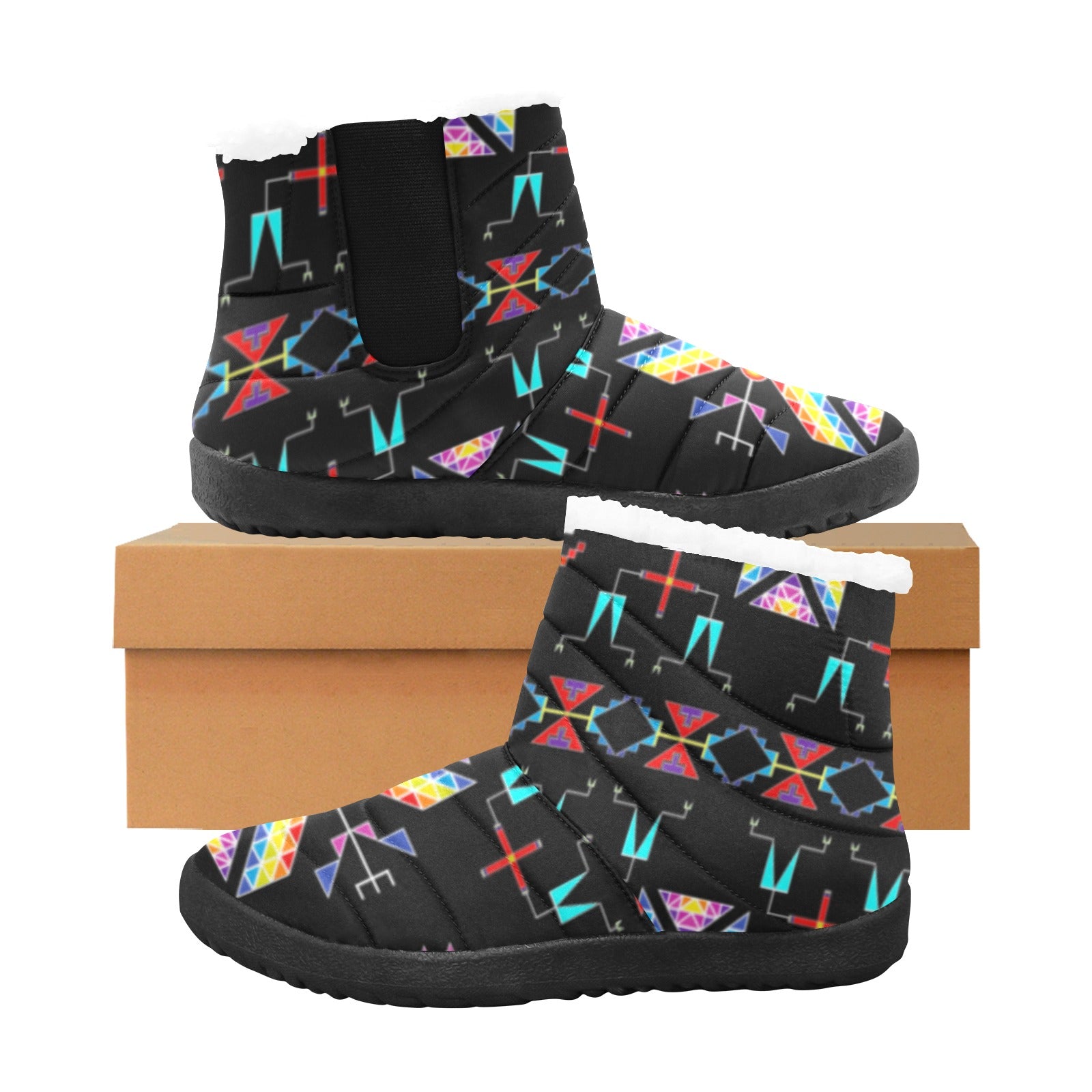 Rainy Chief Rainbow Black Women's Padded Winter Boot