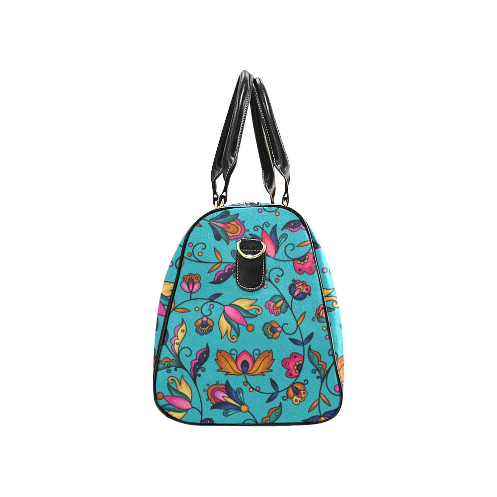 Copper Prairie Petals Turquoise Waterproof Travel Bag/Small
